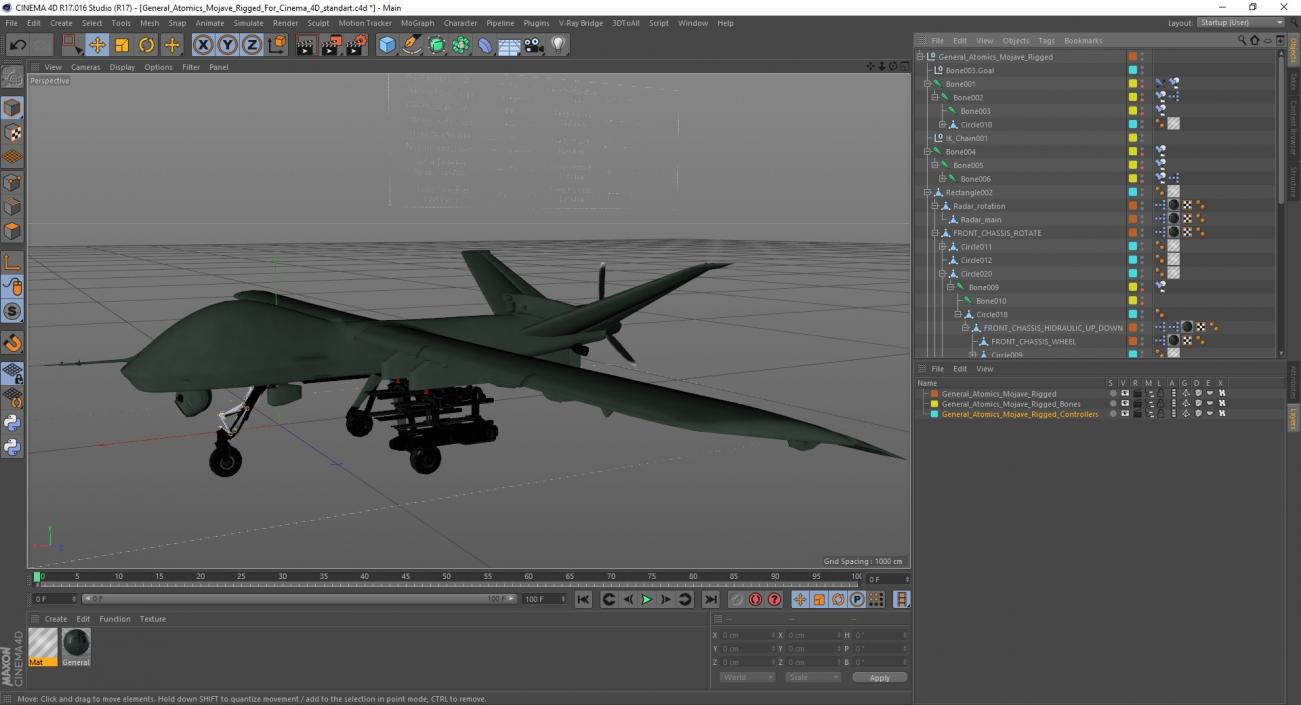 3D General Atomics Mojave Rigged for Cinema 4D model