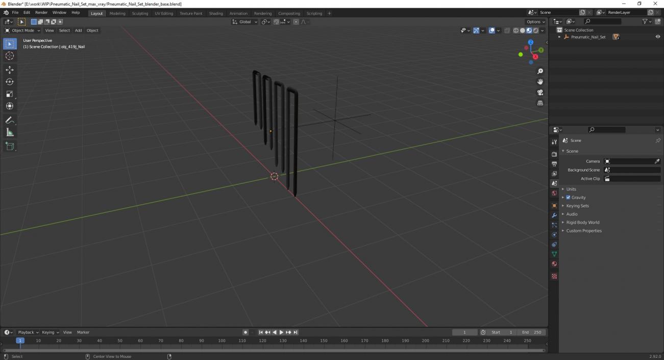 3D model Pneumatic Nail Set 2