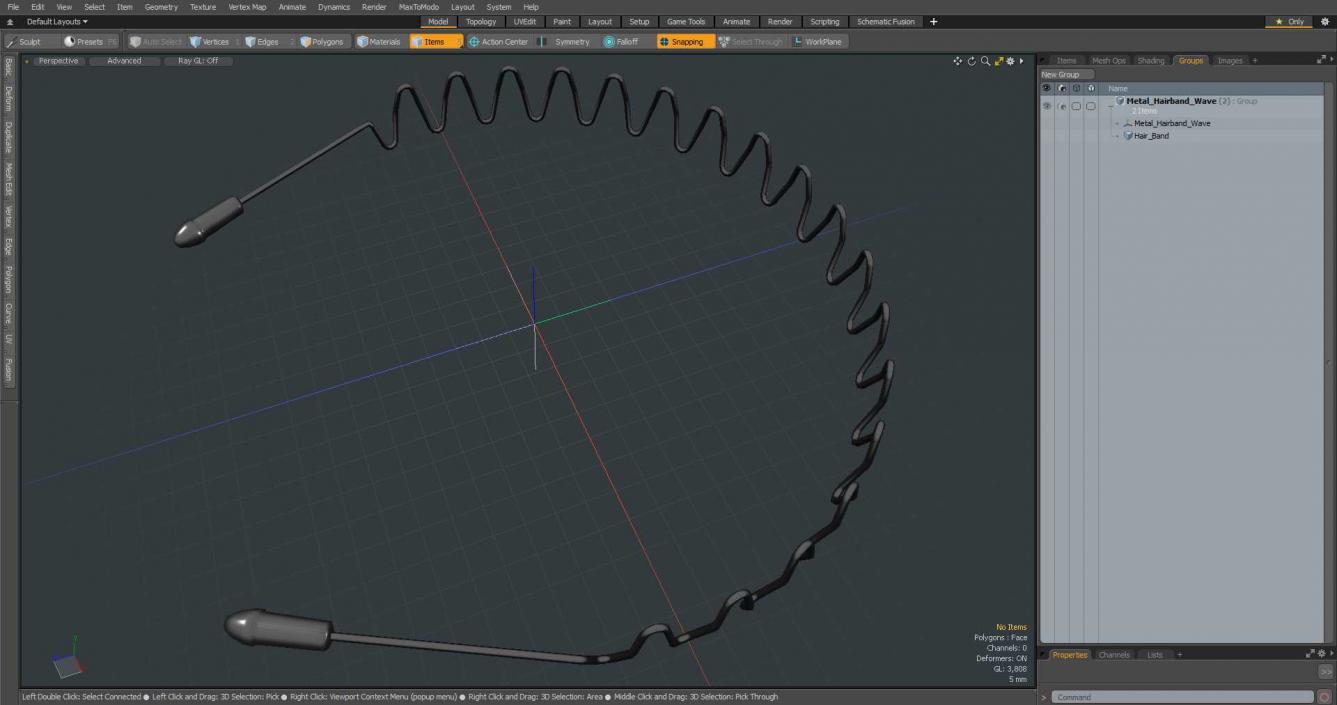 Metal Hairband Wave 3D model