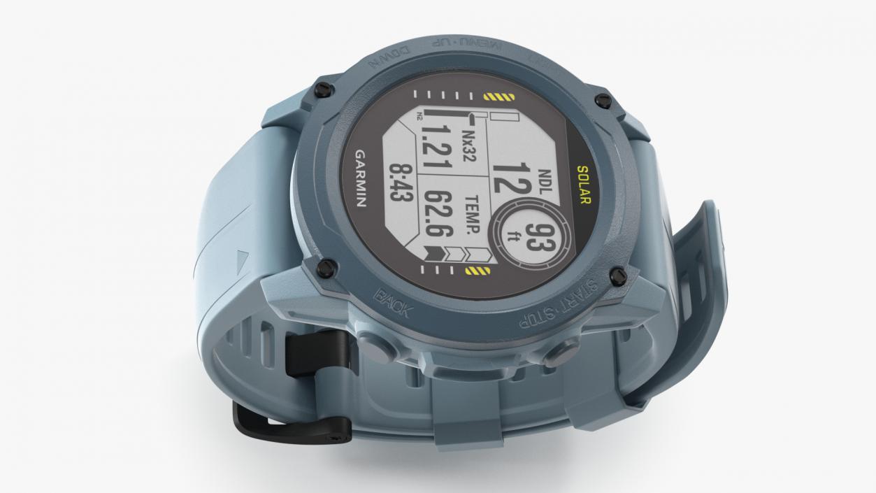 3D Smartwatch Garmin G1 Hurricane Blue Solar