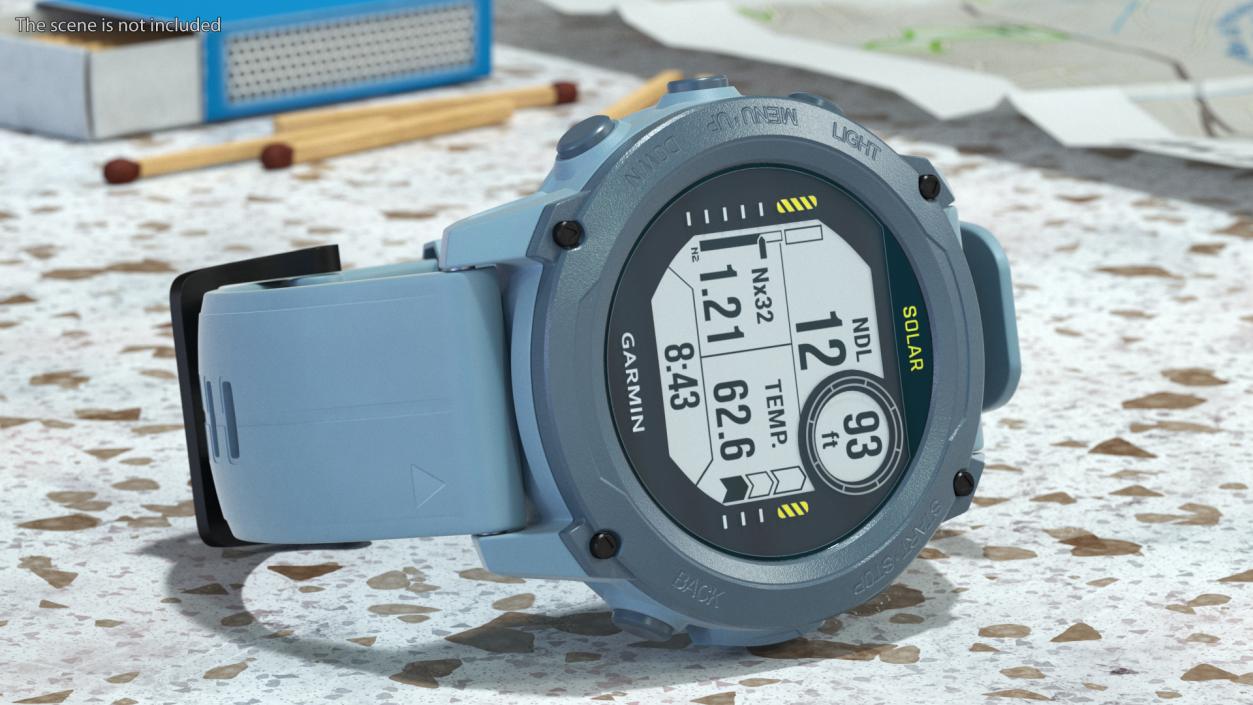 3D Smartwatch Garmin G1 Hurricane Blue Solar