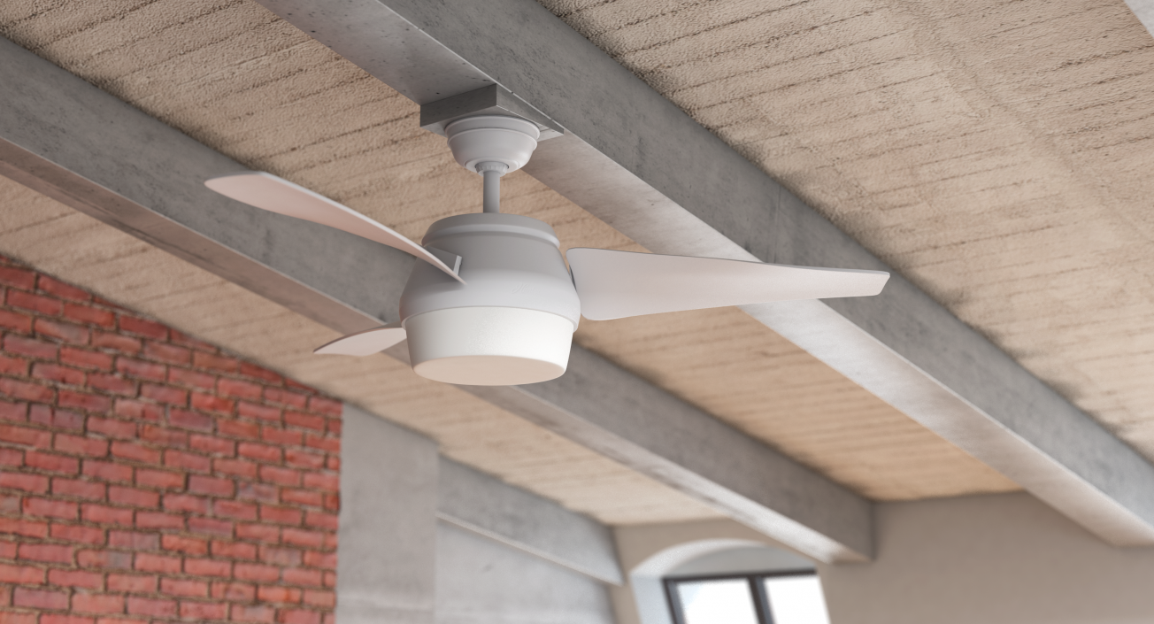 3-Blade Ceiling Fan 3D model