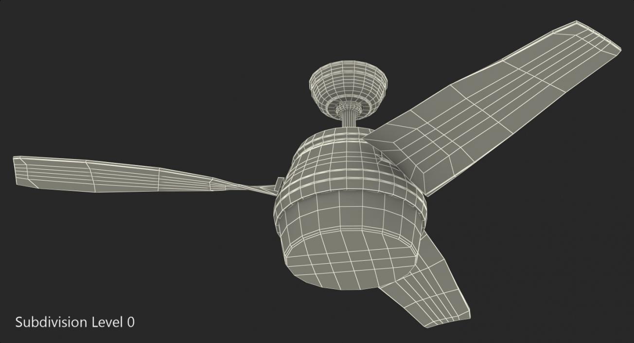 3-Blade Ceiling Fan 3D model