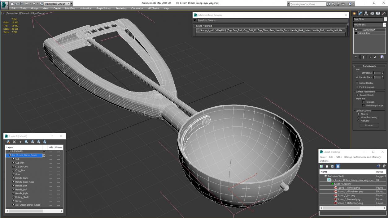 Ice Cream Disher Scoop 3D