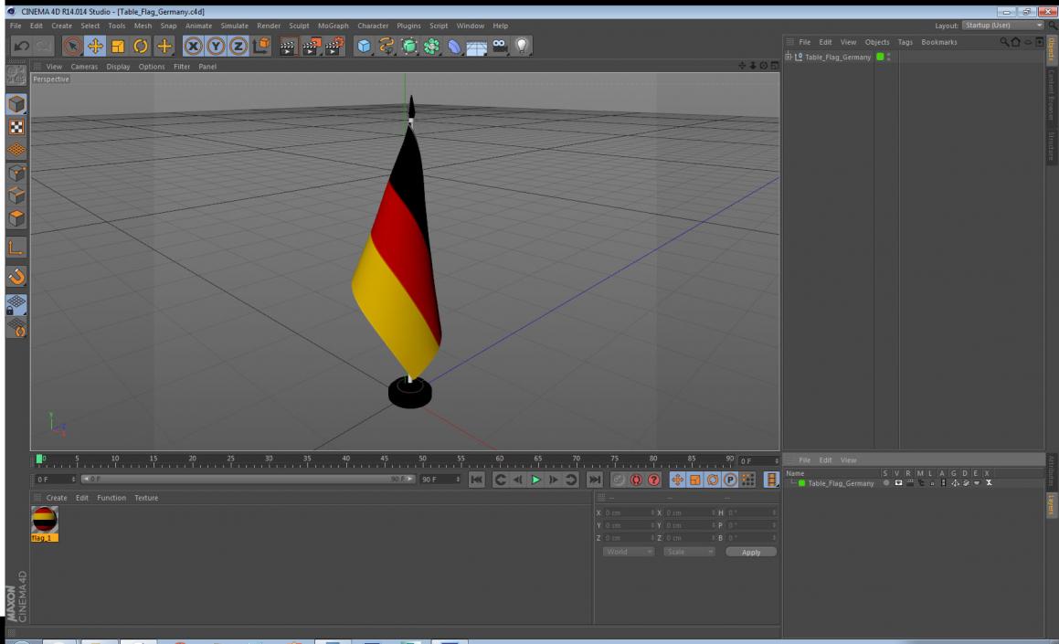 3D Table Flag Germany model