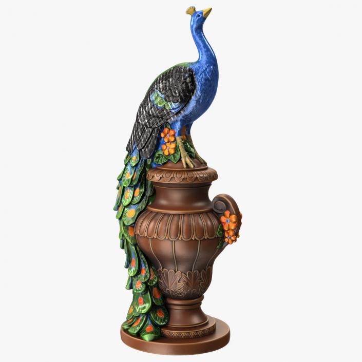 3D model Fantasy Painted Peacock Statue