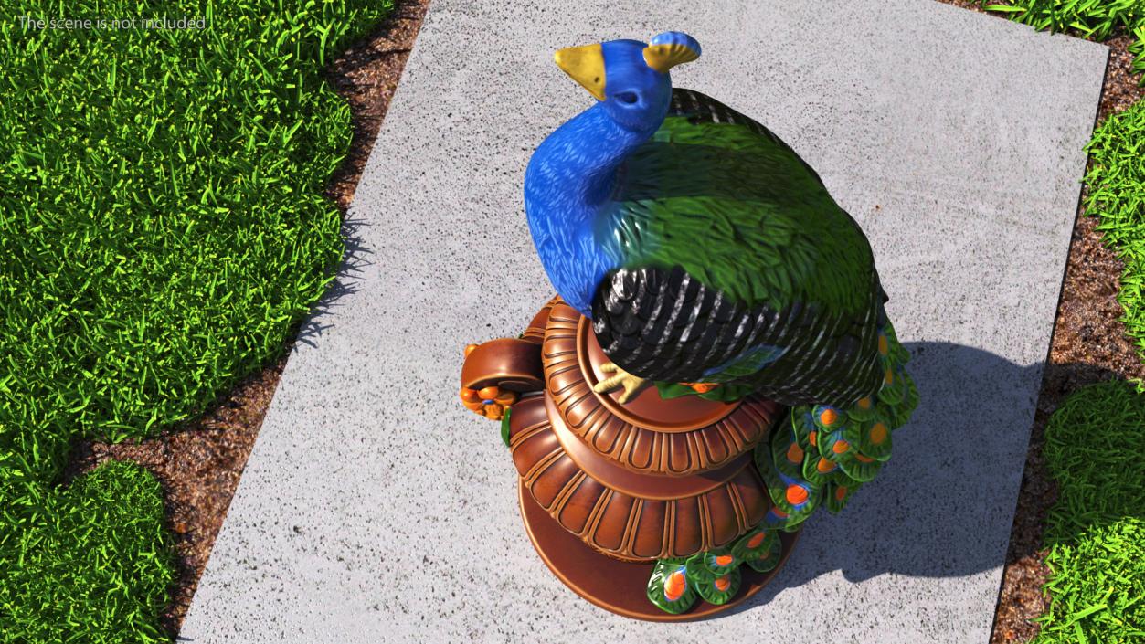 3D model Fantasy Painted Peacock Statue