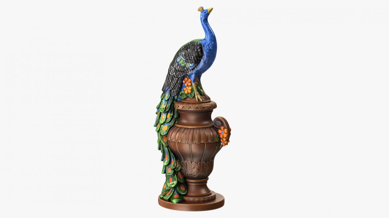 3D model Fantasy Painted Peacock Statue