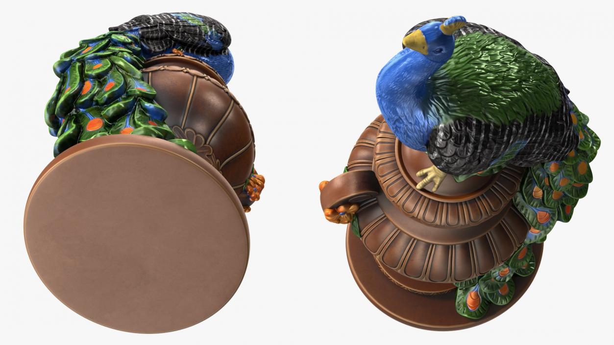 3D model Fantasy Painted Peacock Statue