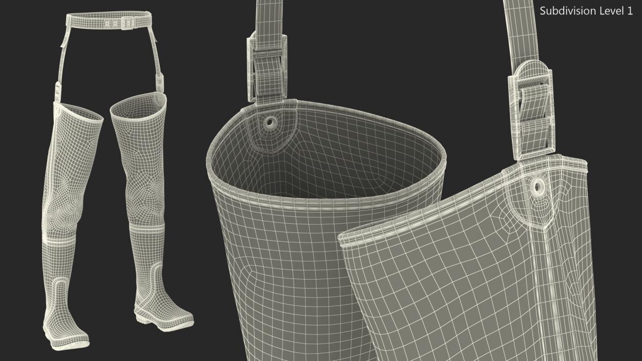 Hip Boot for Hunting and Fishing Gray 3D