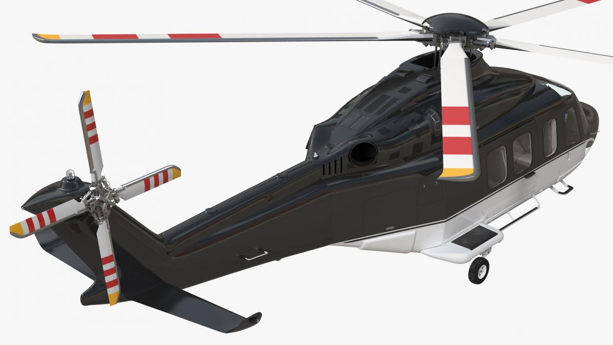 3D Medium Sized Twin Engined Helicopter Rigged model