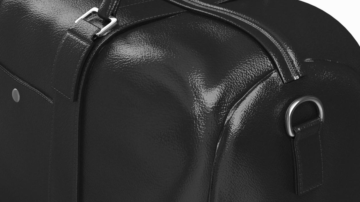 Leather Travel Bag Black 3D model