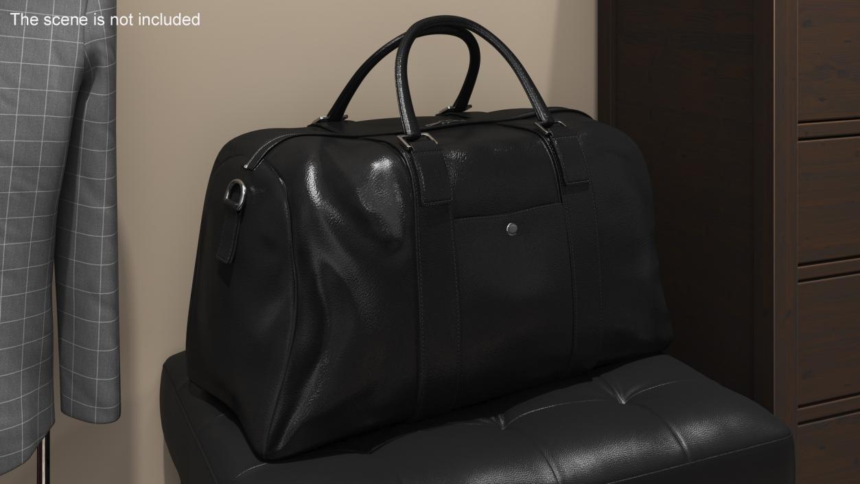 Leather Travel Bag Black 3D model