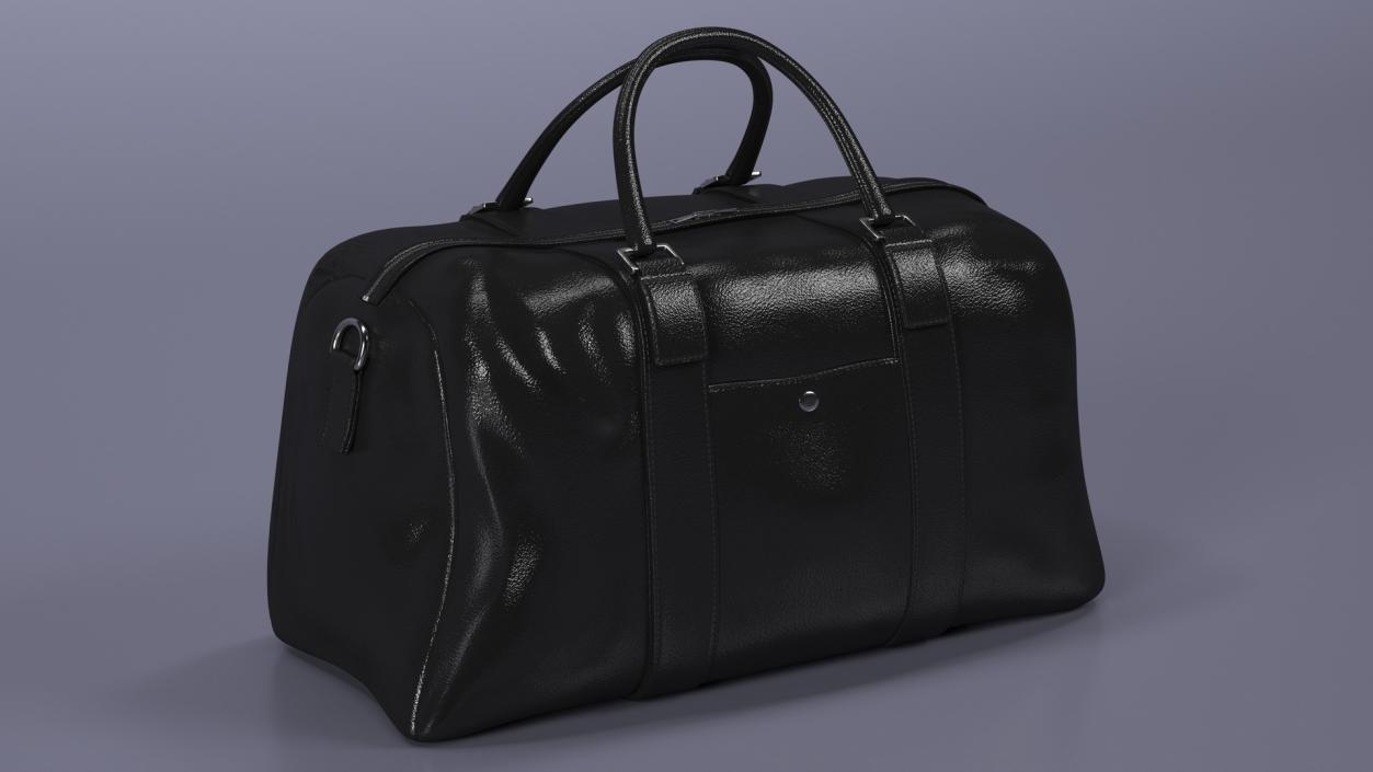 Leather Travel Bag Black 3D model