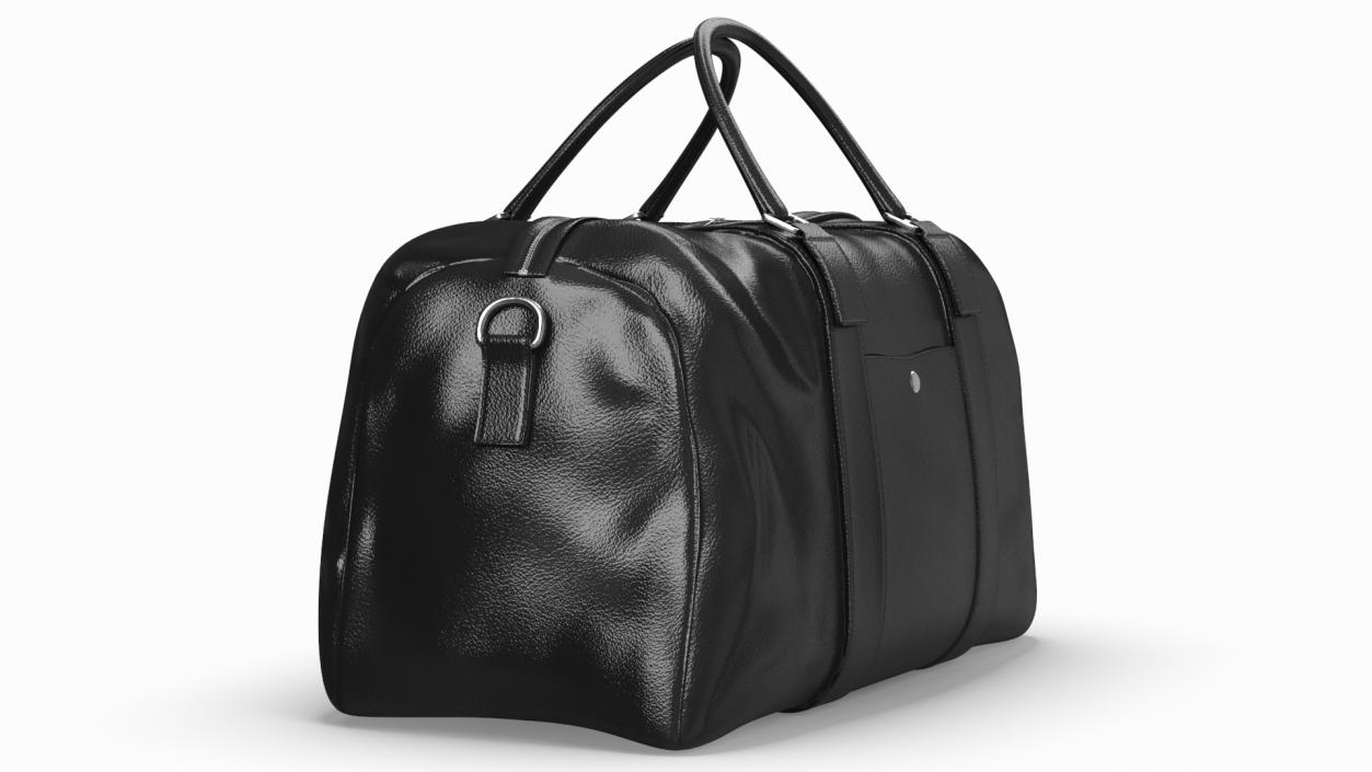 Leather Travel Bag Black 3D model