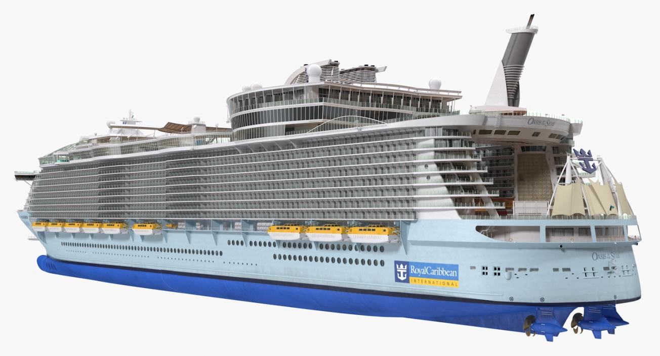 Cruise Ship Oasis of The Seas Simple Details 3D model