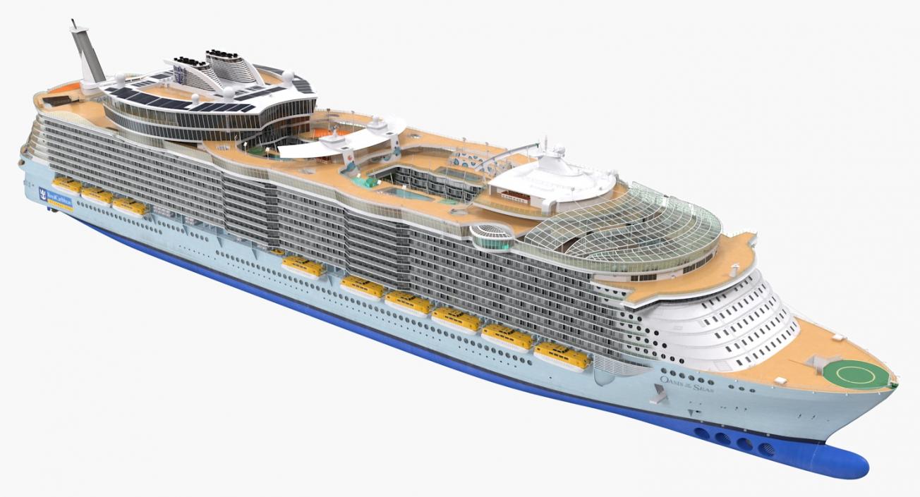 Cruise Ship Oasis of The Seas Simple Details 3D model