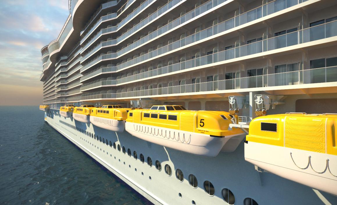 Cruise Ship Oasis of The Seas Simple Details 3D model