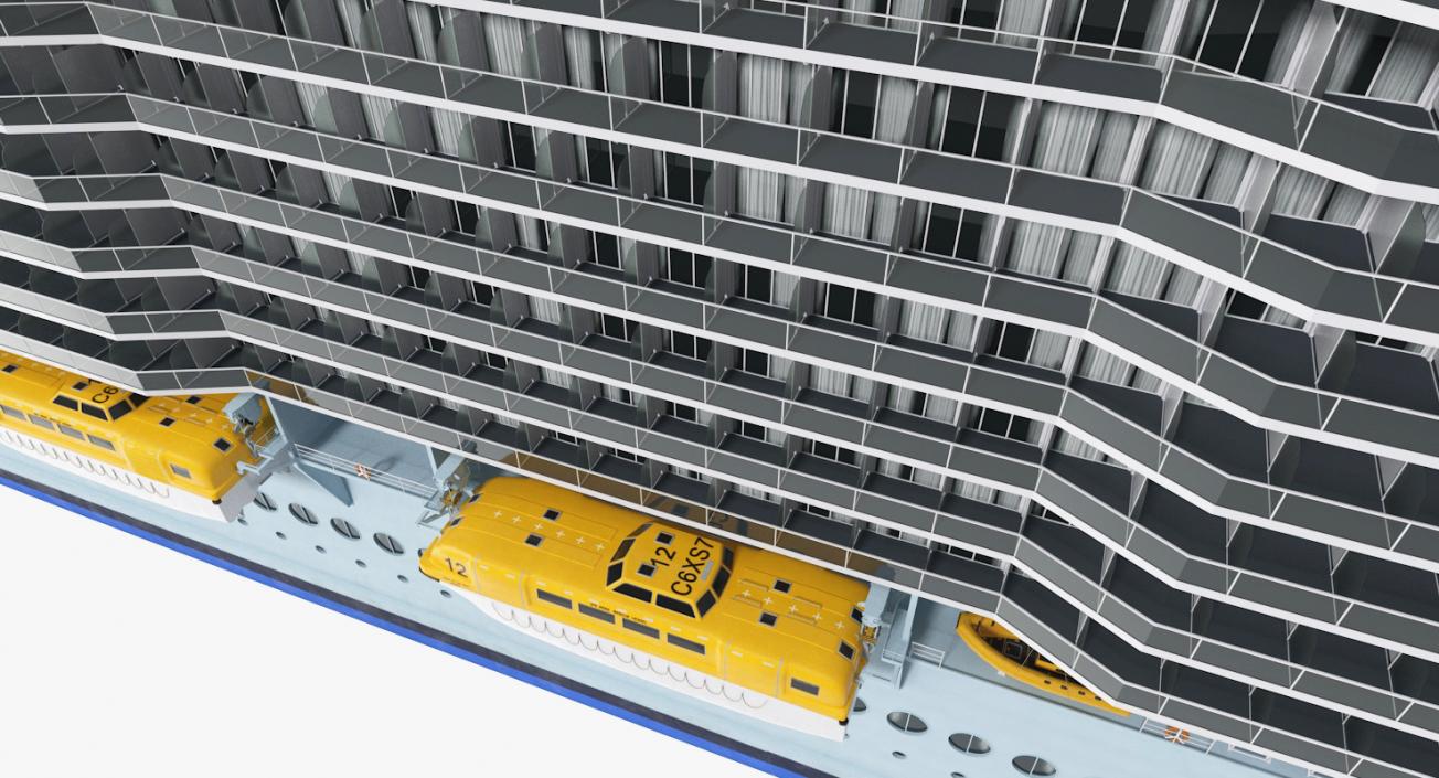 Cruise Ship Oasis of The Seas Simple Details 3D model