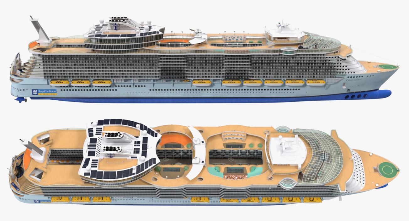 Cruise Ship Oasis of The Seas Simple Details 3D model