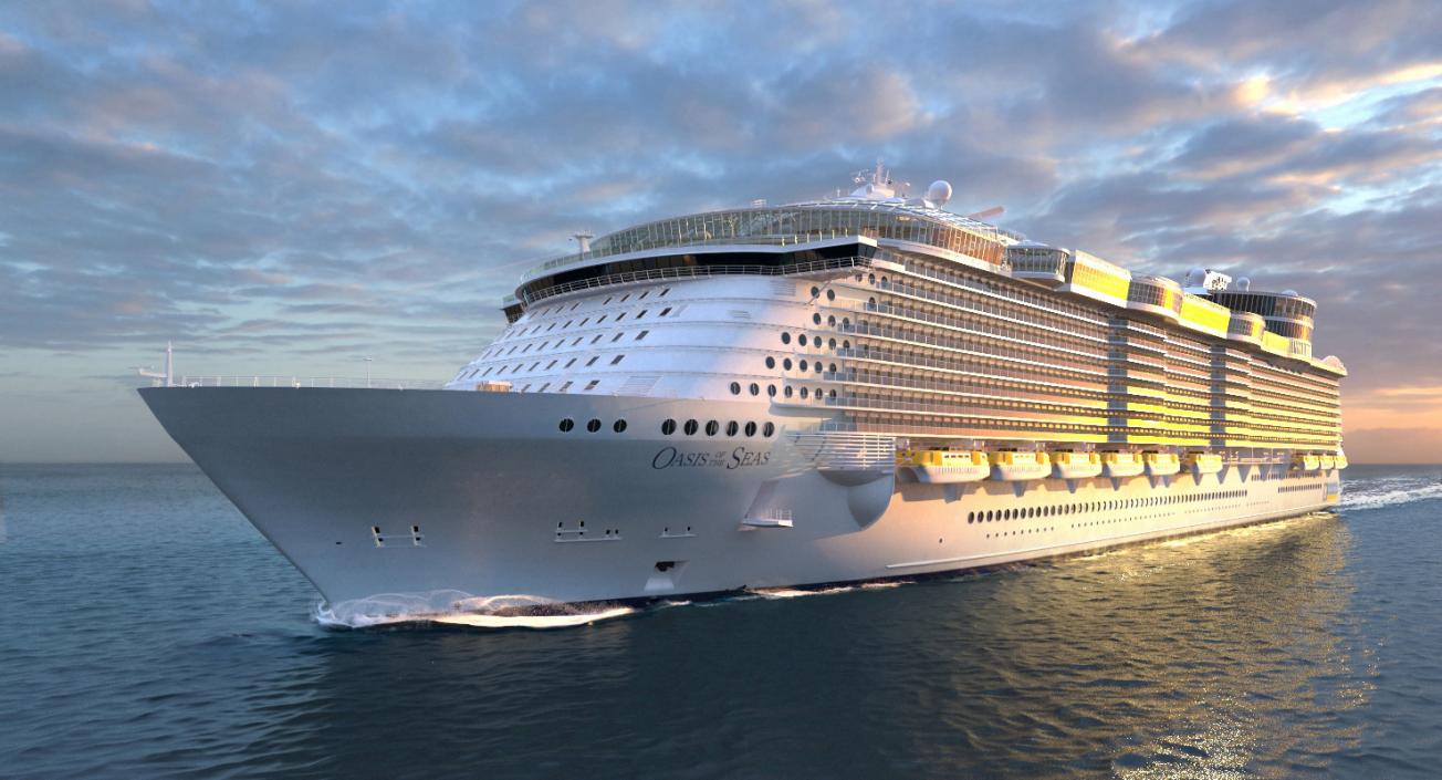 Cruise Ship Oasis of The Seas Simple Details 3D model