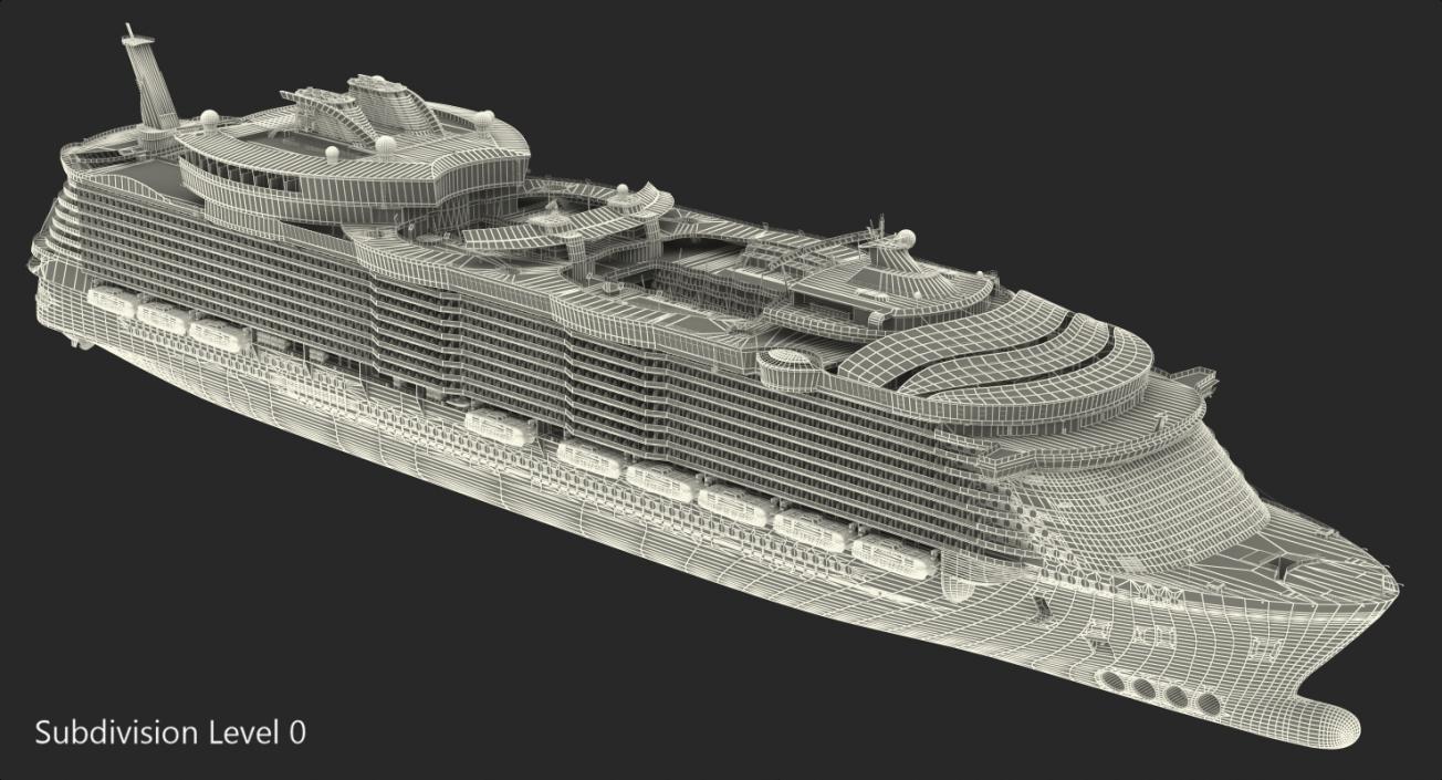 Cruise Ship Oasis of The Seas Simple Details 3D model