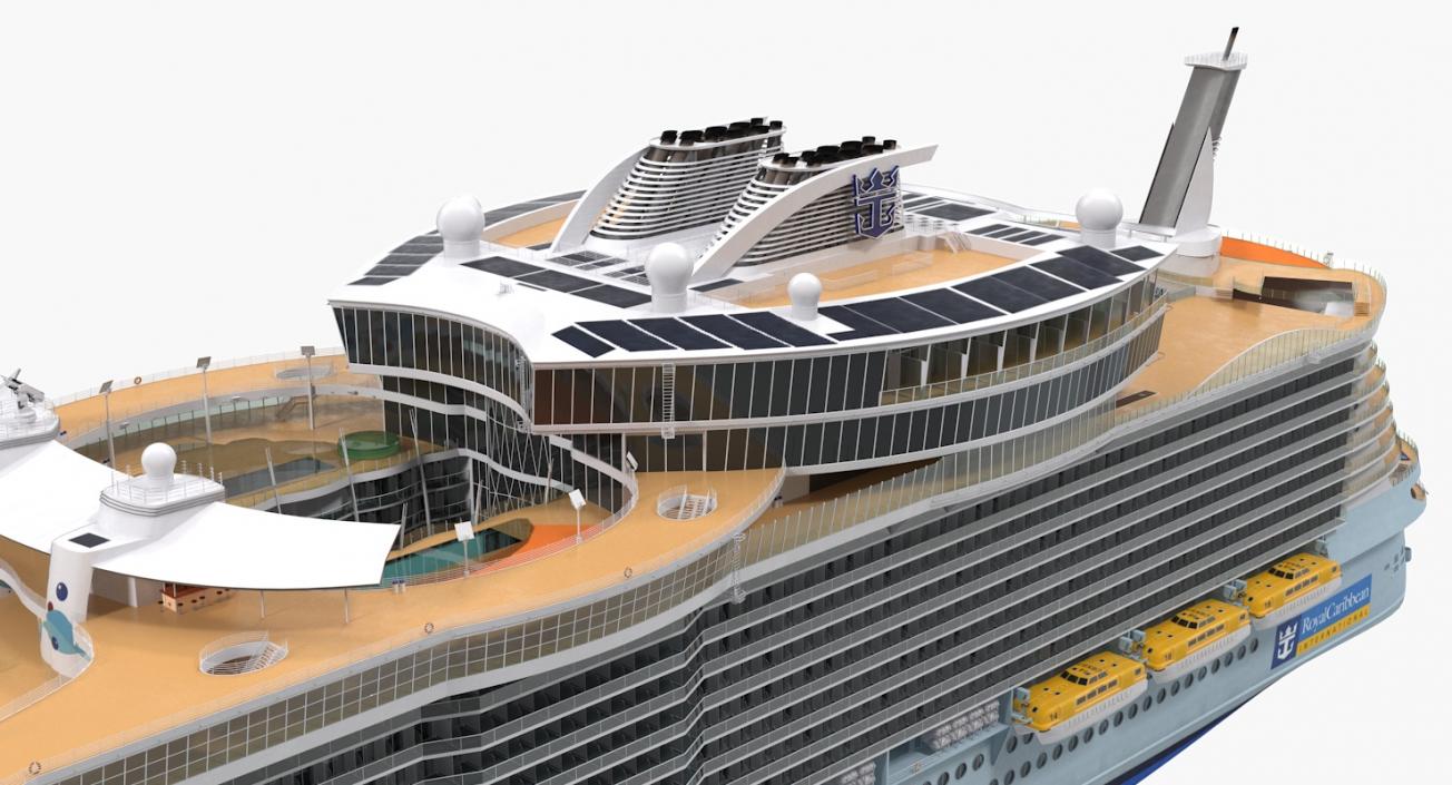 Cruise Ship Oasis of The Seas Simple Details 3D model