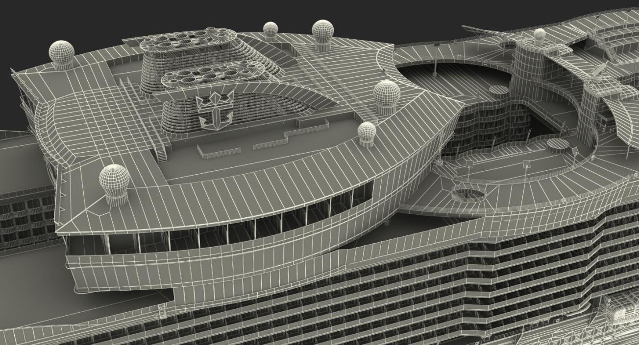 Cruise Ship Oasis of The Seas Simple Details 3D model