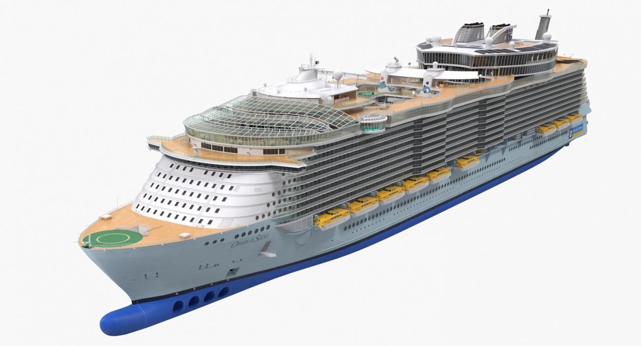 Cruise Ship Oasis of The Seas Simple Details 3D model