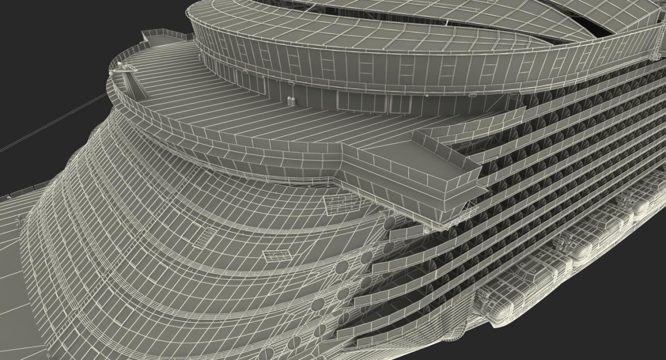 Cruise Ship Oasis of The Seas Simple Details 3D model