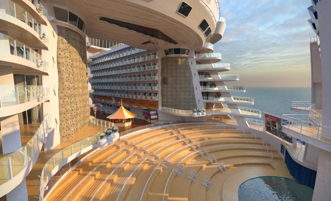 Cruise Ship Oasis of The Seas Simple Details 3D model