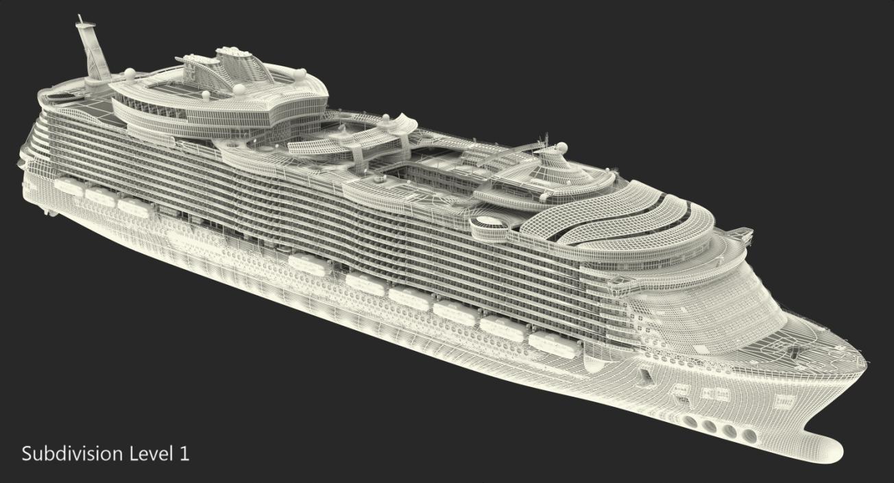 Cruise Ship Oasis of The Seas Simple Details 3D model