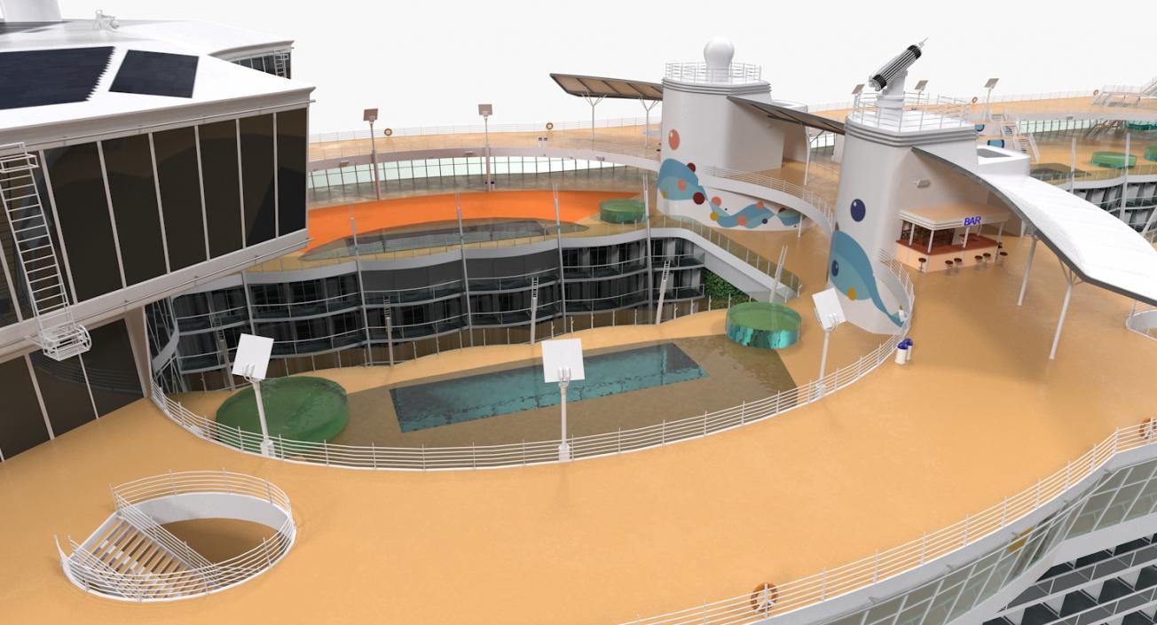 Cruise Ship Oasis of The Seas Simple Details 3D model