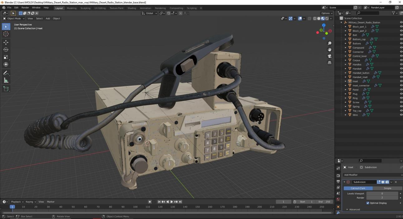 Military Desert Radio Station 3D model