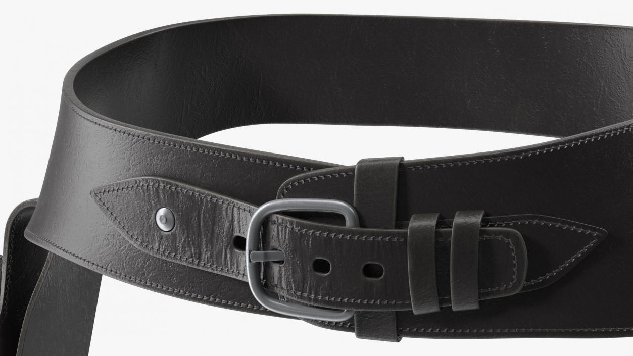 3D Double Gun Belt Black