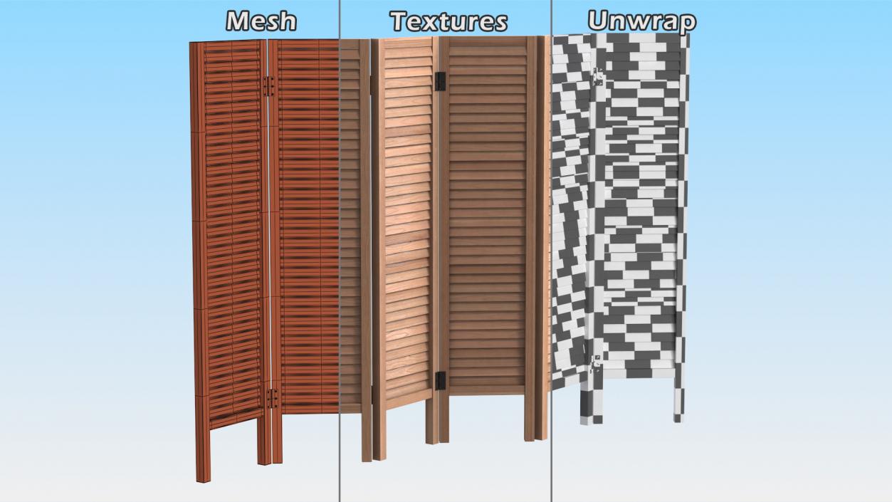 Folding Room Dividers Collection 2 3D model