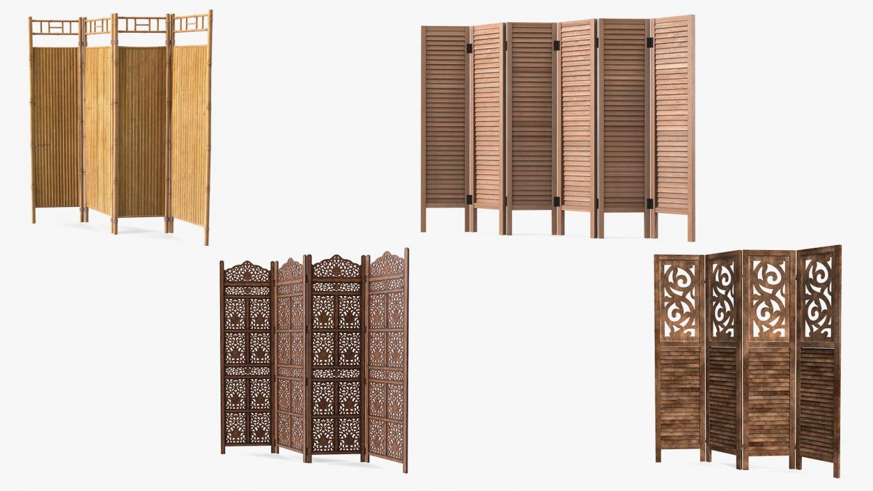 Folding Room Dividers Collection 2 3D model