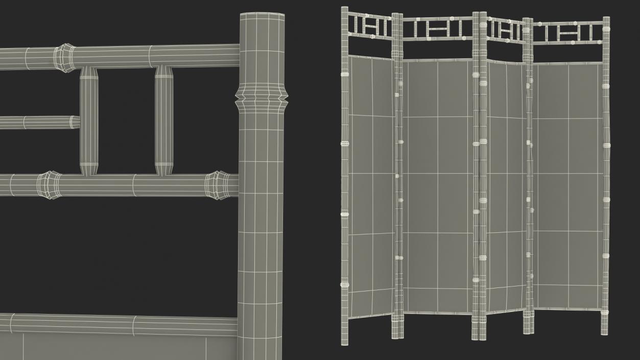 Folding Room Dividers Collection 2 3D model