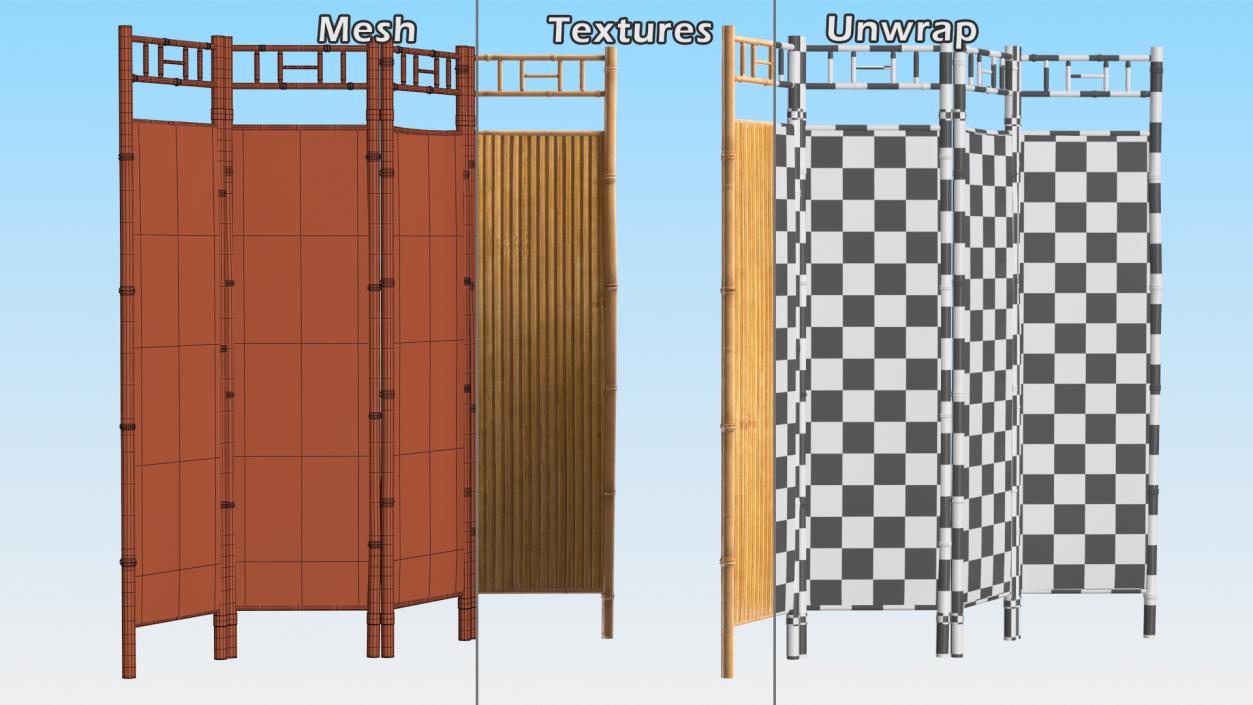 Folding Room Dividers Collection 2 3D model