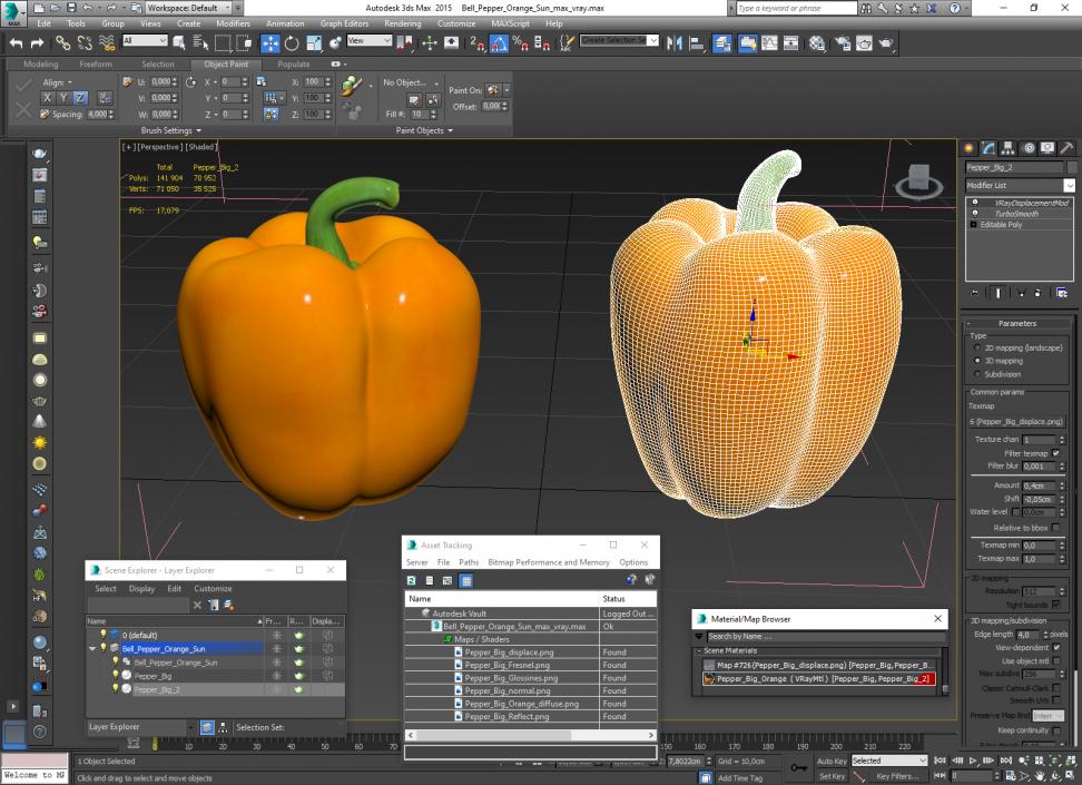 Bell Pepper Orange Sun 3D