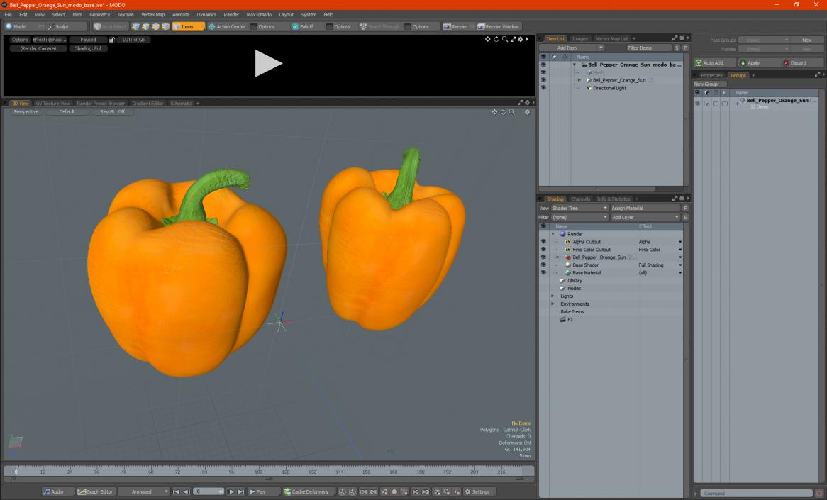 Bell Pepper Orange Sun 3D