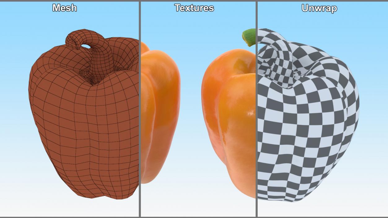 Bell Pepper Orange Sun 3D