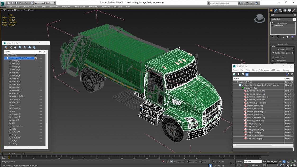 3D model Medium-Duty Garbage Truck