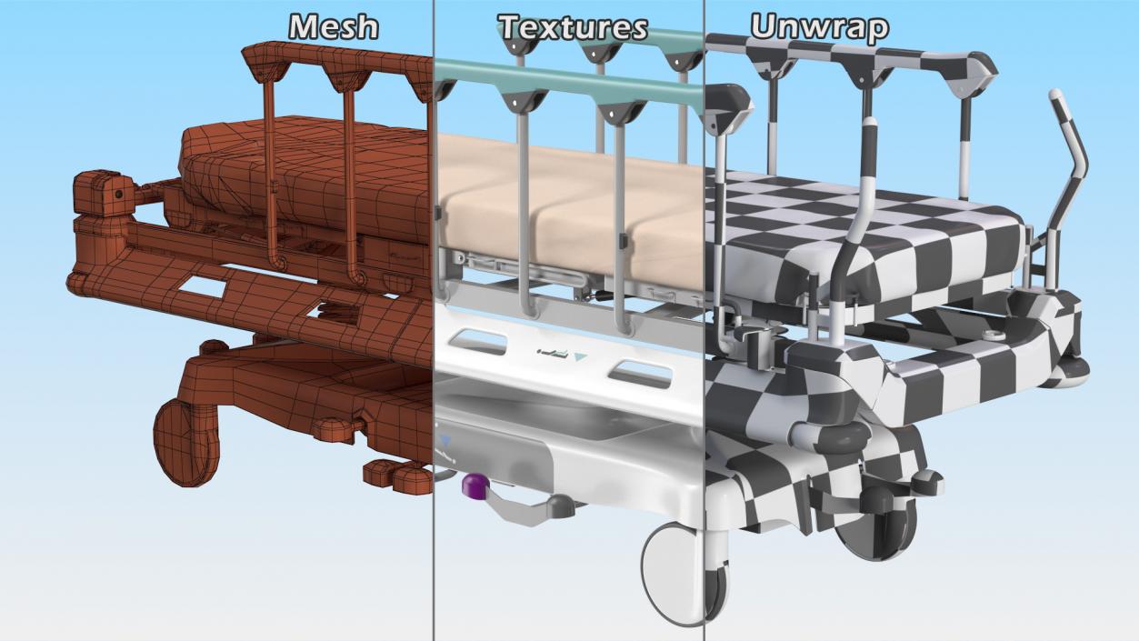 3D model Emergency Transport Bed Rigged