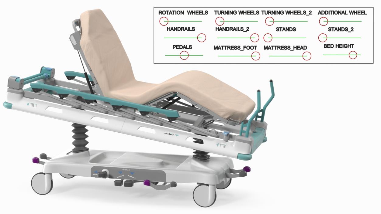 3D model Emergency Transport Bed Rigged