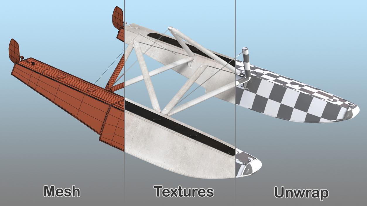 3D model Seaplane Floats