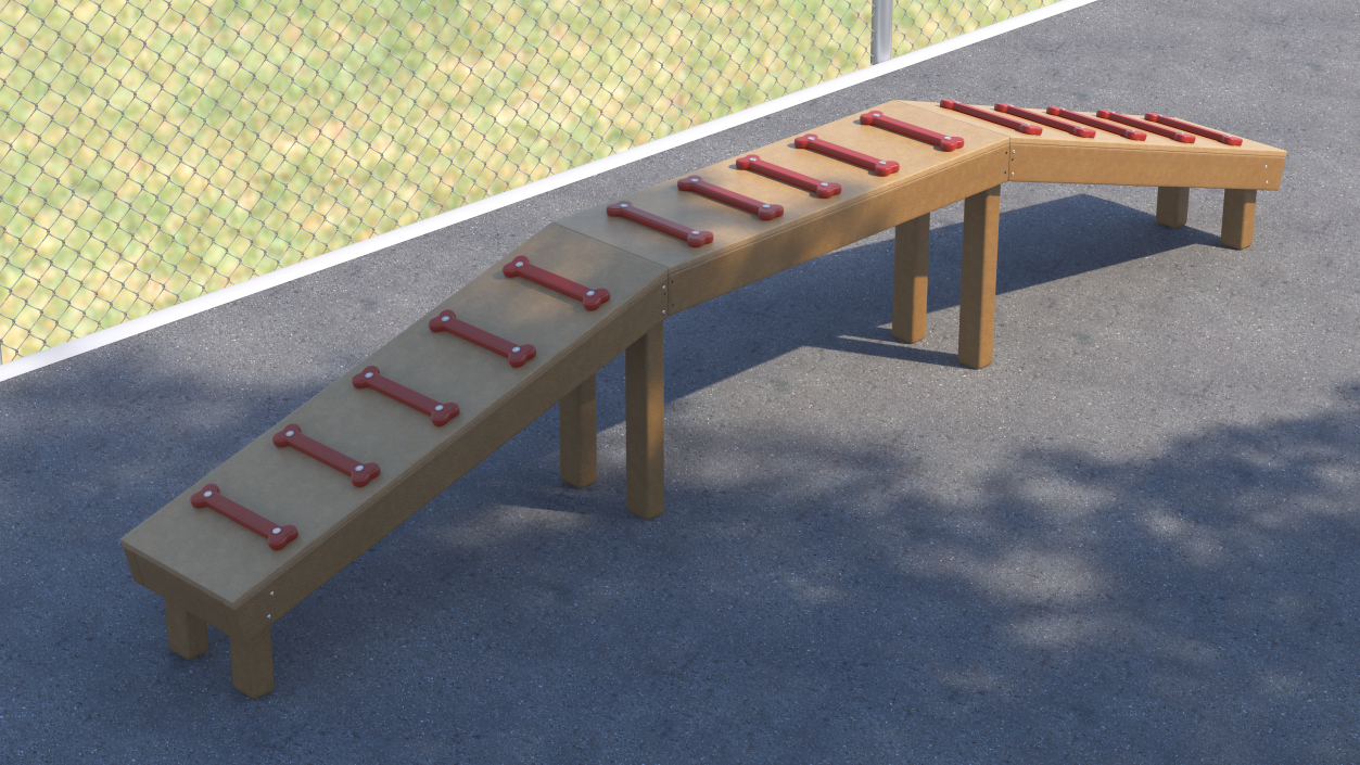 Dog Park Bridge Red 3D model