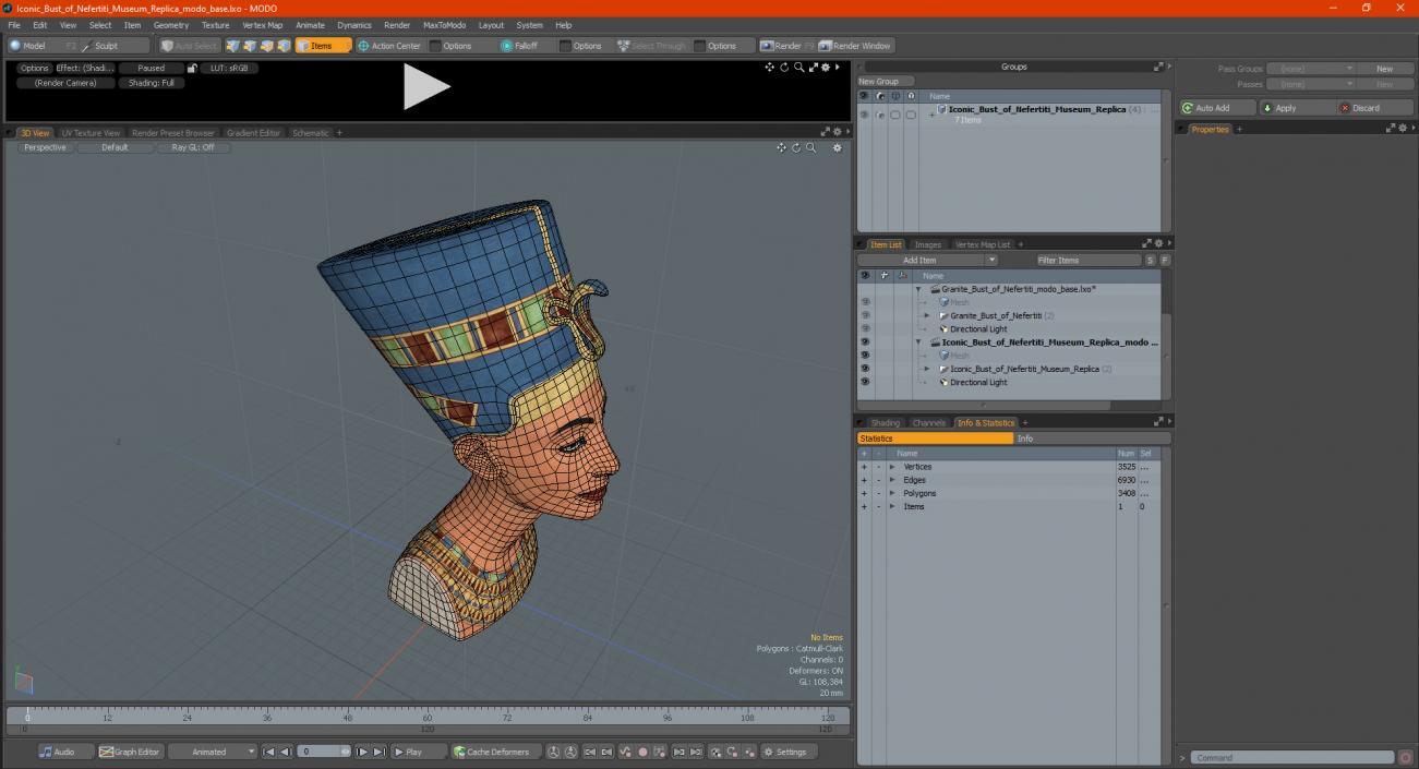 Iconic Bust of Nefertiti Museum Replica 3D model