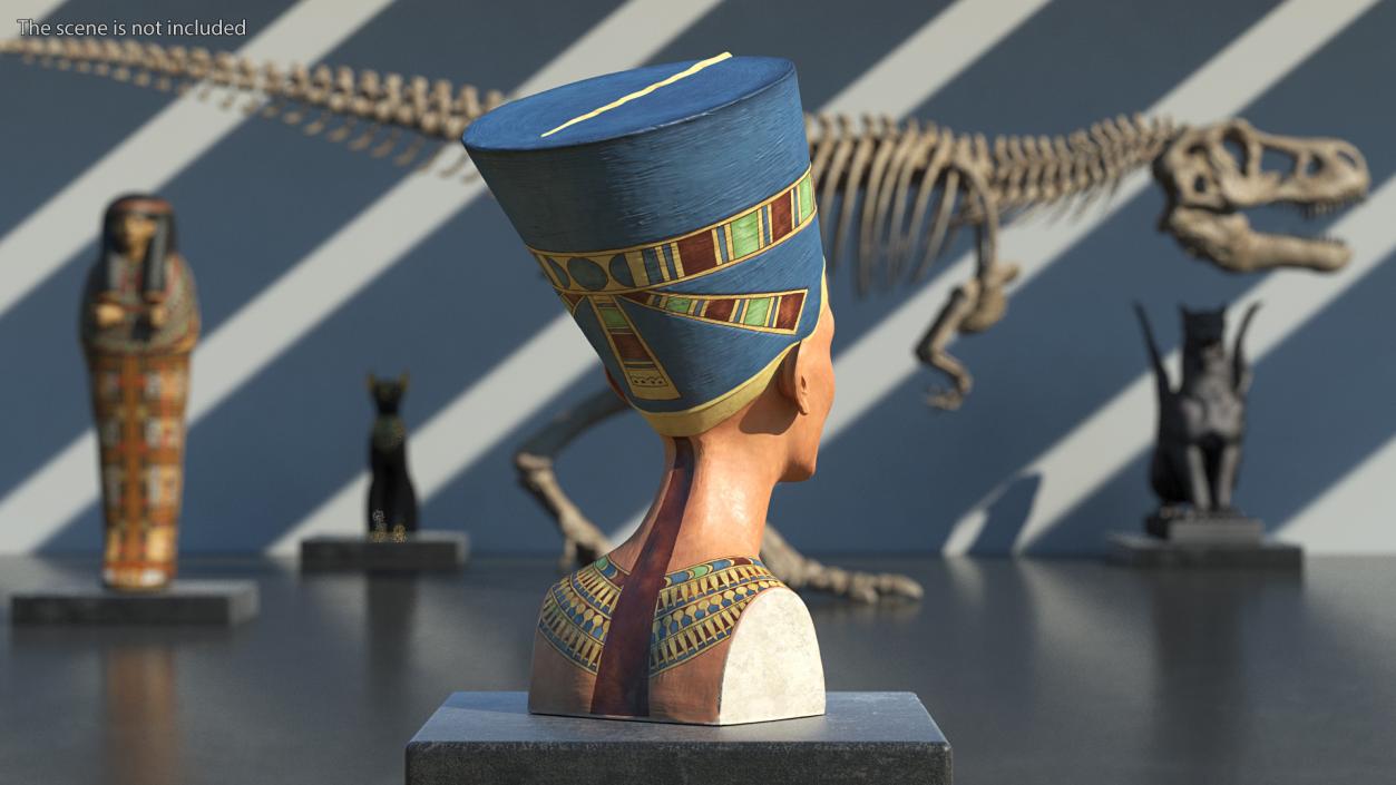 Iconic Bust of Nefertiti Museum Replica 3D model