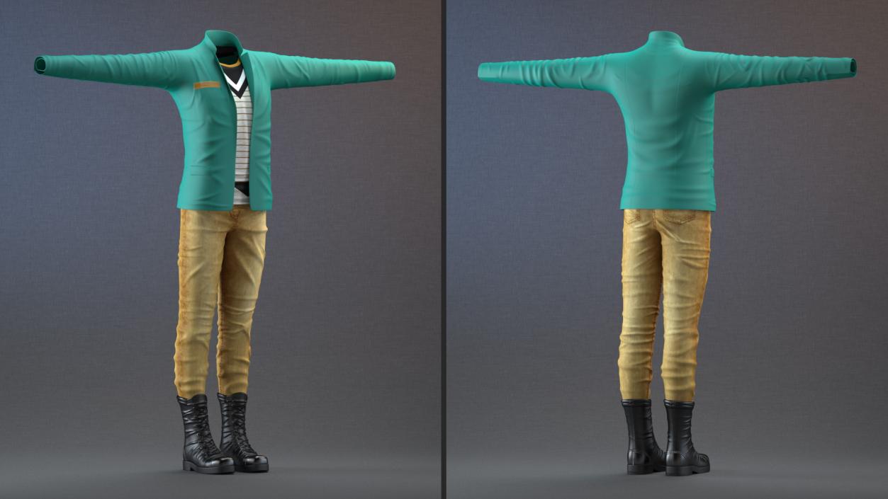 3D Fashionable Style Outfit Set model